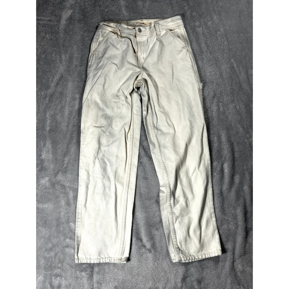 Levi's Jeans Womens Sz 26 Boy Jean White Carpenter Cropped Tapered Premium